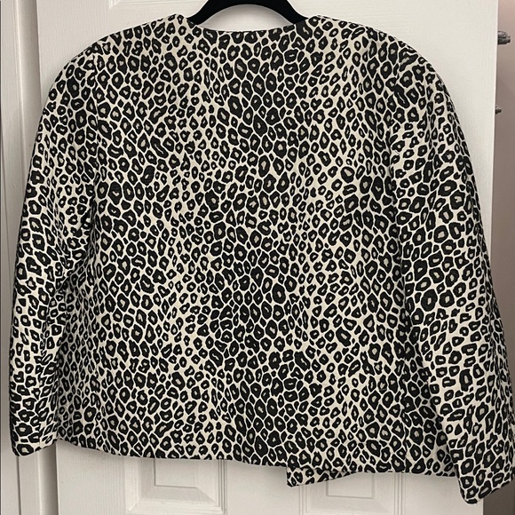 Ann Taylor Black and White Animal Print Blazer - Picture 3 of 7